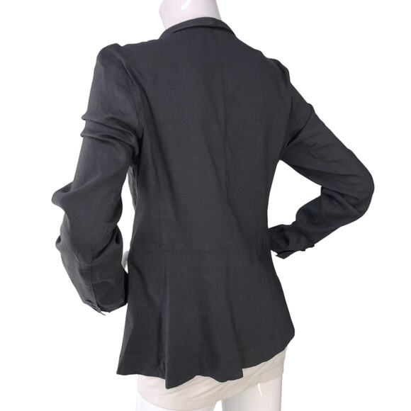 Eileen Fisher Blazer Womens M Charcoal Linen Blend Lightweight Jacket Stretch - Picture 6 of 14